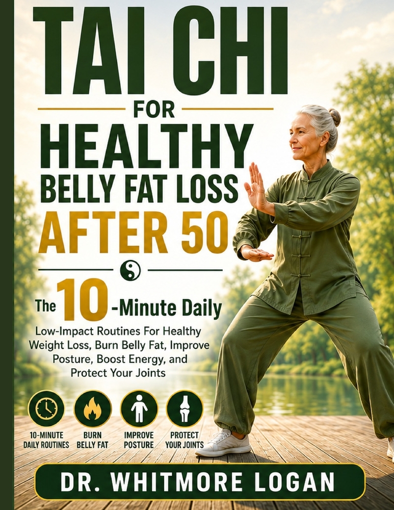 Tai CHI for Healthy Belly Fat Loss After 50: The 10-Minute Daily Low-Impact Routines For Healthy Weight Loss, Burn Belly Fat, Improve Posture, Boost E cover