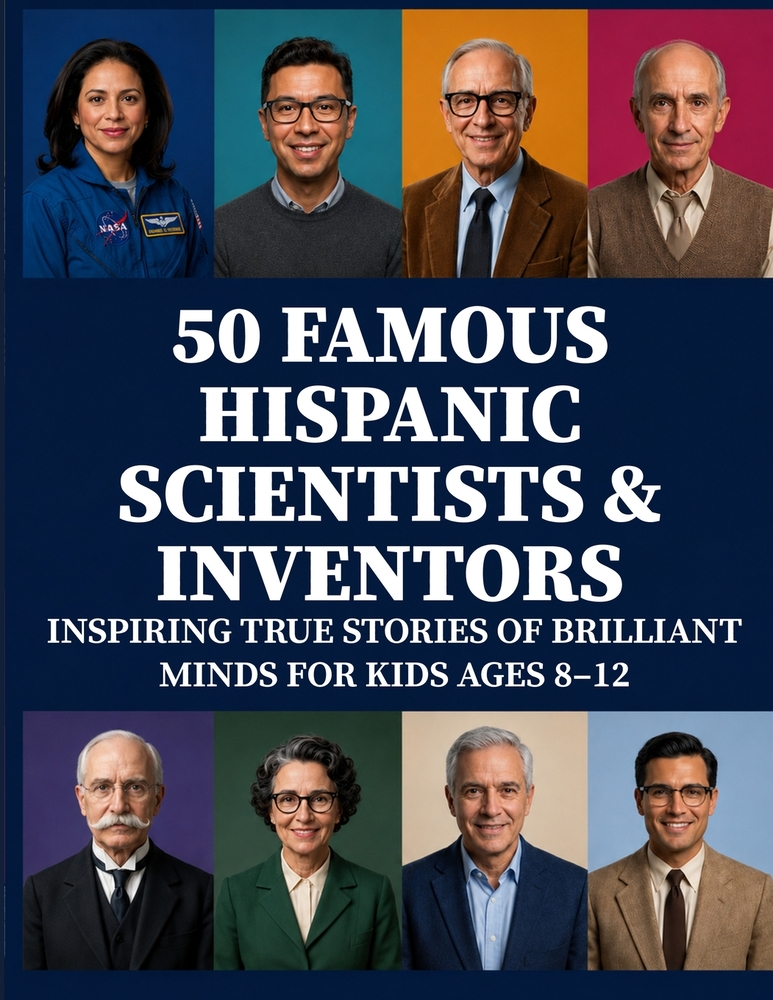 50 Famous Hispanic Scientists & Inventors: Inspiring True Stories of Brilliant Minds for Kids Ages 8-12 cover