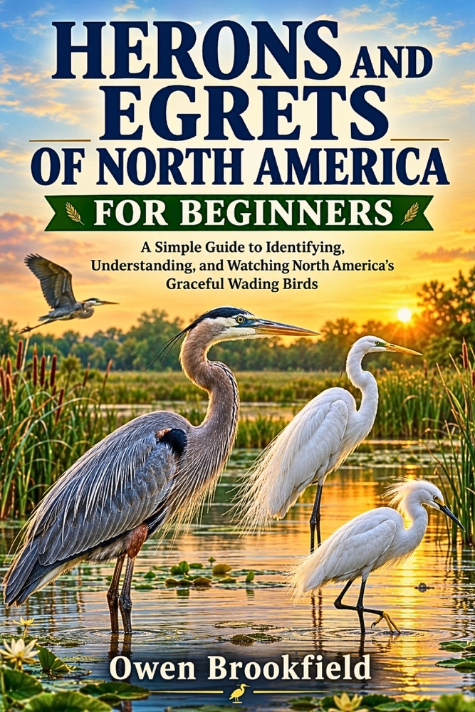 Herons and Egrets of North America for Beginners: A Simple Guide to Identifying, Understanding, and Watching North America's Graceful Wading Birds cover