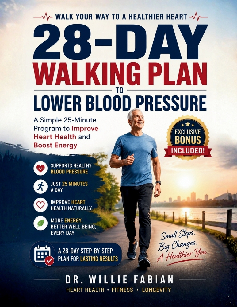 28-Day Walking Plan to Lower Blood Pressure: A Simple 25-Minute Program to Improve Heart Health and Boost Energy cover