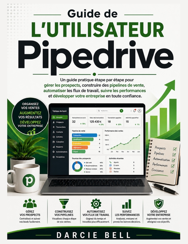 Guide de l'utilisateur Pipedrive: Un guide pratique étape par étape pour gérer les prospects, construire des pipelines de vente, automatiser les flux cover