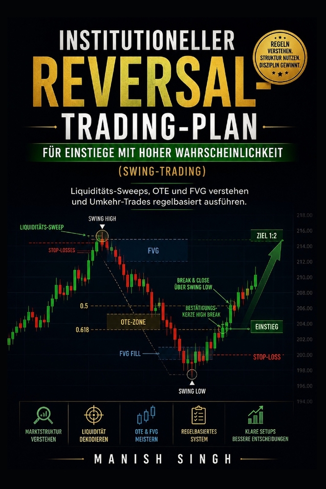 Institutioneller Reversal-Trading-Plan für Einstiege mit hoher Wahrscheinlichkeit (Swing-Trading): Liquiditäts-Sweeps, OTE und FVG verstehen und Umkeh cover