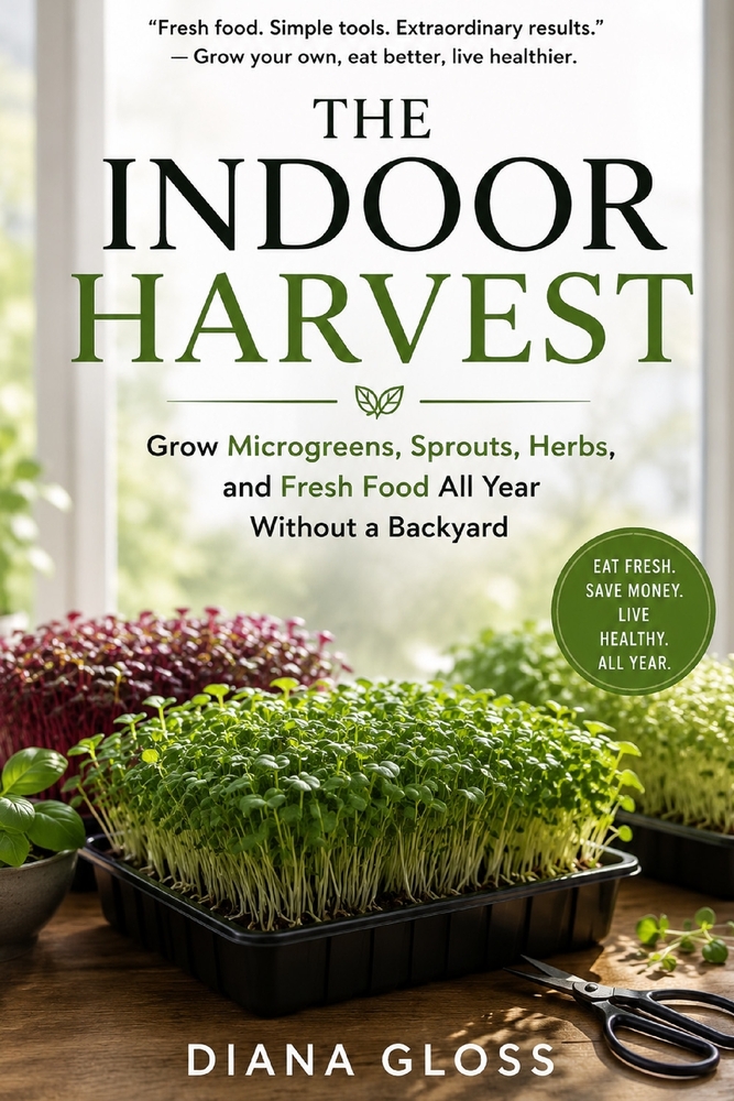 The Indoor Harvest: Grow Microgreens, Sprouts, Herbs, and Fresh Food All Year Without a Backyard cover