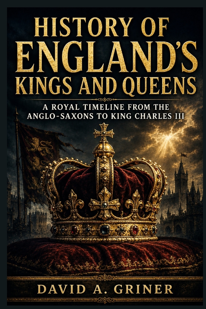 History of England's Kings and Queens: A Royal Timeline from the Anglo-Saxons to King Charles III cover