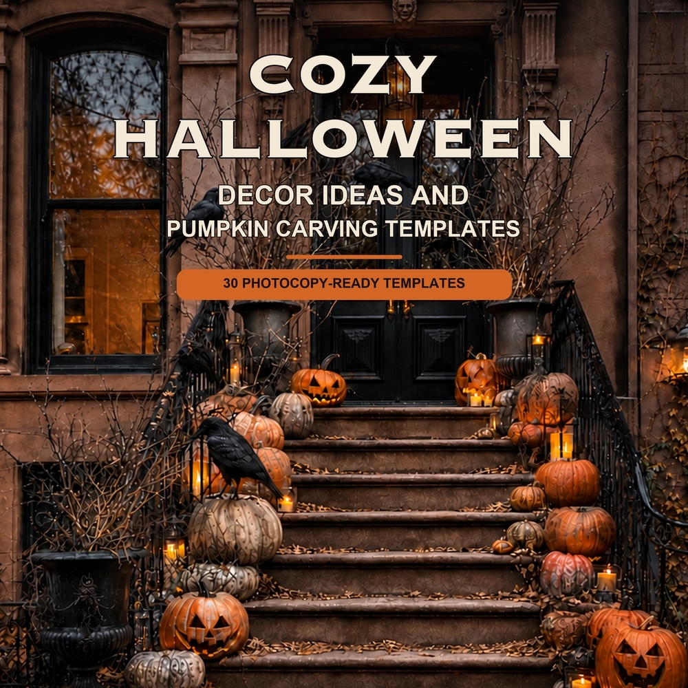 COZY HALLOWEEN - Decor Ideas and Pumpkin Carving Templates cover