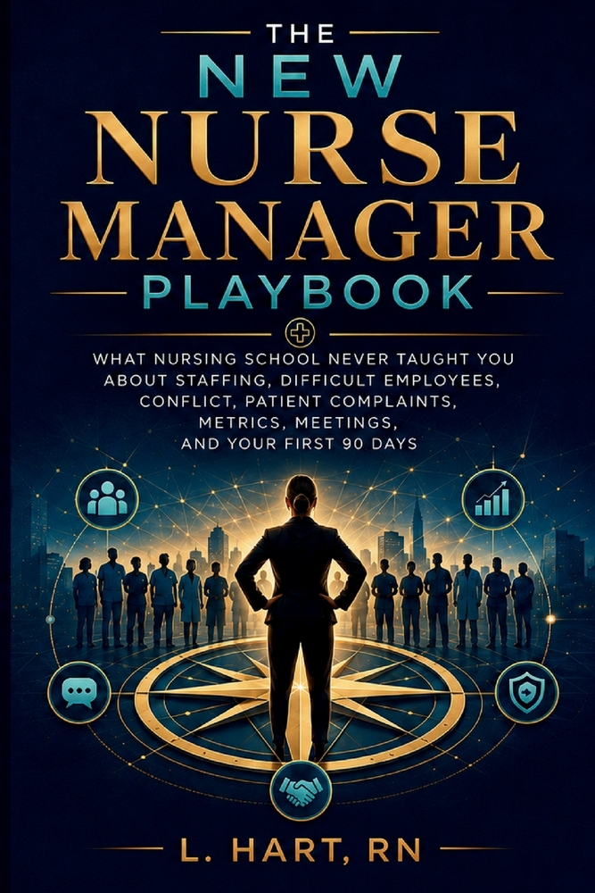 The New Nurse Manager Playbook: What Nursing School Never Taught You About Staffing, Difficult Employees, Conflict, Patient Complaints, Metrics, Meeti cover