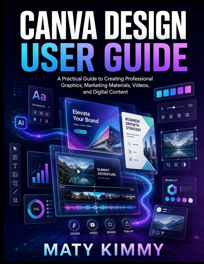 Canva Design User Guide: A Practical Guide to Creating Professional Graphics, Marketing Materials, Videos, and Digital Content cover