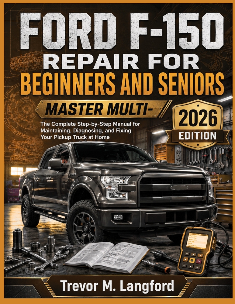 Ford F-150 Repair for Beginners and Seniors: The Complete Step-by-Step Manual for Maintaining, Diagnosing, and Fixing Your Pickup Truck at Home cover