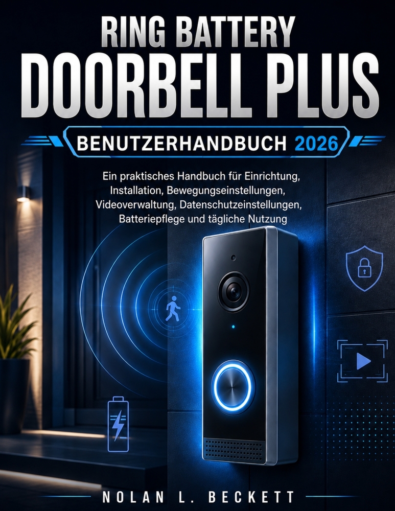 Ring Battery Doorbell Plus Benutzerhandbuch 2026: Ein praktisches Handbuch für Einrichtung, Installation, Bewegungseinstellungen, Videoverwaltung, Dat cover