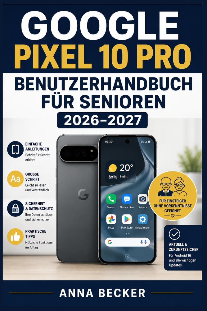 Google Pixel 10 Pro Benutzerhandbuch für Senioren 2026-2027: Einfache Anleitungen zu Telefonieren, Kamera, WhatsApp und Einstellungen - Schritt-für-Sc cover