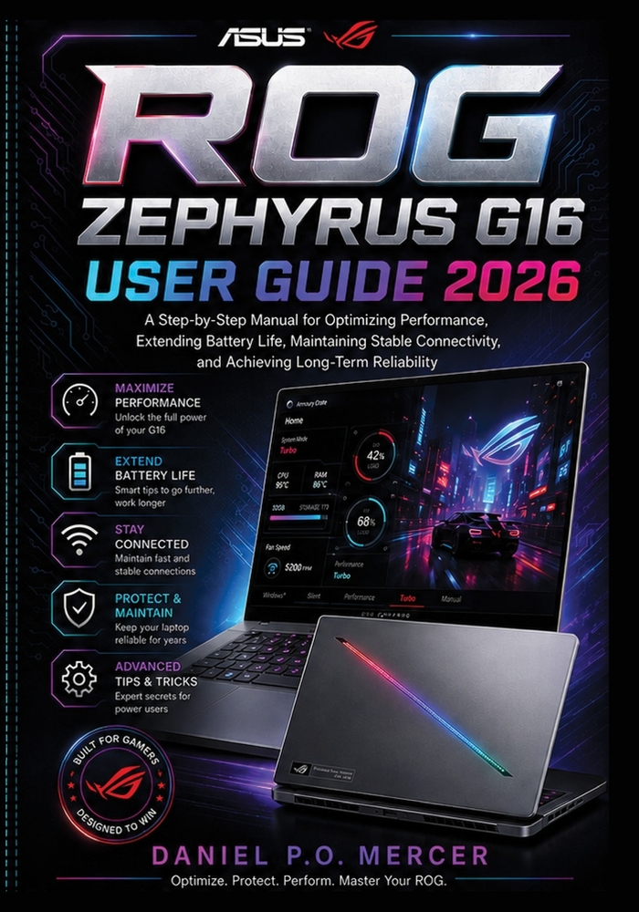 Asus Rog Zephyrus G16 User Guide 2026: A Step-by-Step Manual for Optimizing Performance, Extending Battery Life, Maintaining Stable Connectivity, and cover