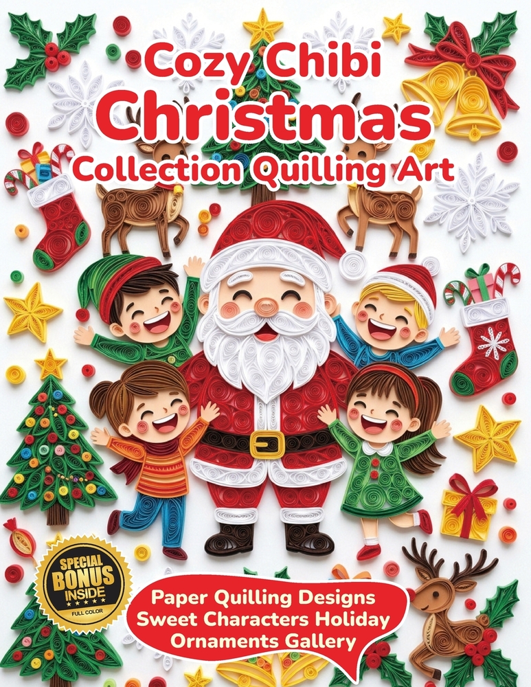 Cozy Chibi Christmas Collection Quilling Art: Paper Quilling Designs Sweet Characters Holiday Ornaments Gallery cover