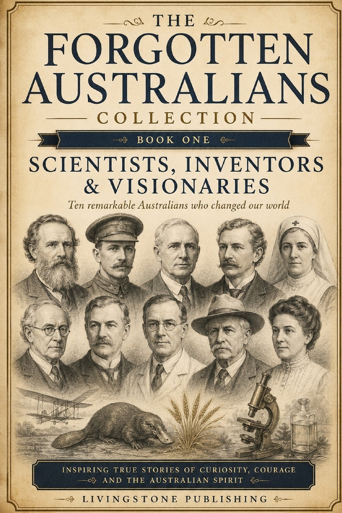 The Forgotten Australians Collection Book One by Livingstone Publishing: Scientists, Inventors & Visionaries Who Helped Change Australia and the World cover