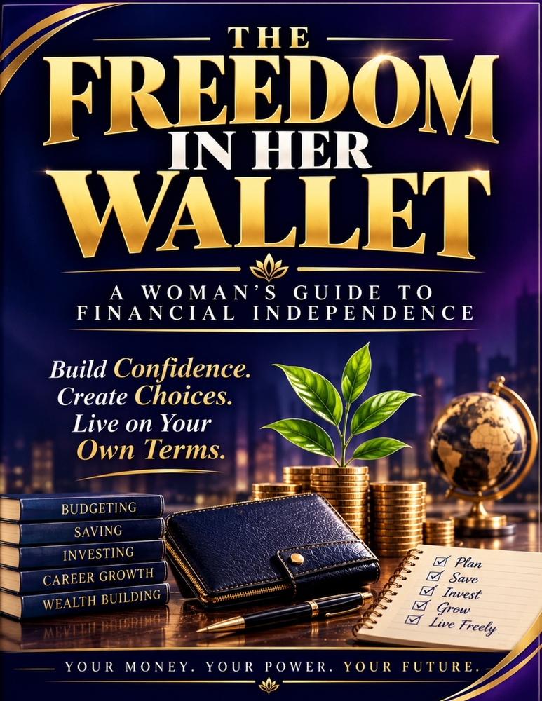 The Freedom in Her Wallet: How Financial Independence Gives Women Confidence, Security & Choice 8.5 by 11 inches cover