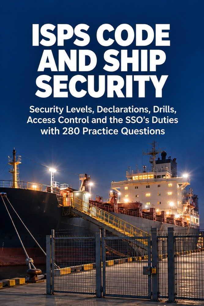 ISPS Code and Ship Security: Security Levels, Declarations, Drills, Access Control and the SSO's Duties with 280 Practice Questions cover