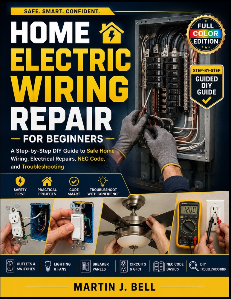 Home Electric Wiring Repair for Beginners: A Step-by-Step DIY Guide to Safe Home Wiring, Electrical Repairs, NEC Code, and Troubleshooting cover