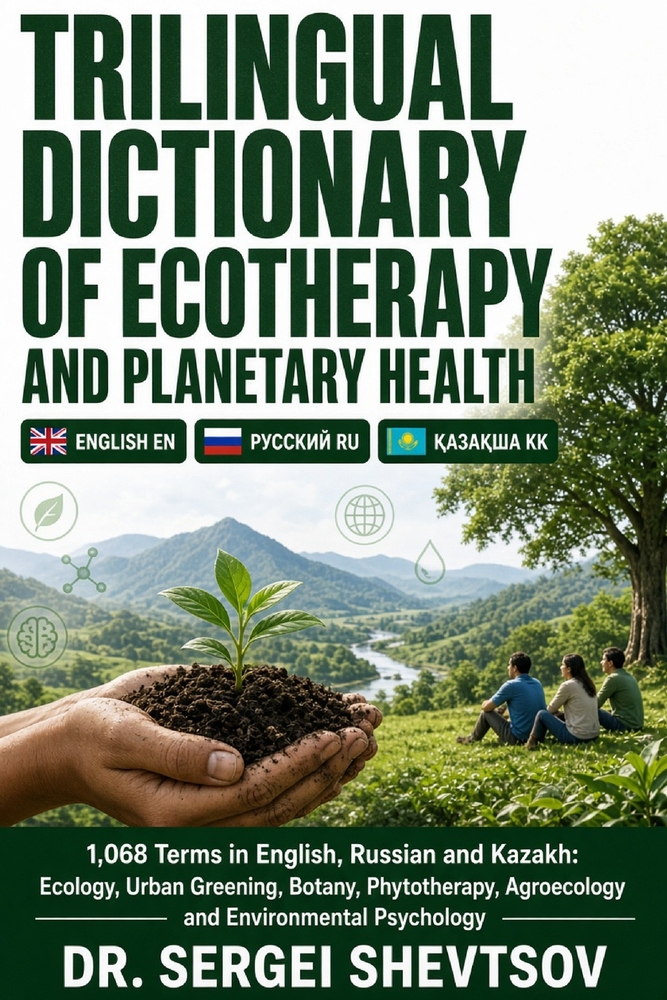 Trilingual Dictionary of Ecotherapy and Planetary Health: 1,068 Terms in English, Russian and Kazakh - Ecology, Urban Greening, Phytotherapy, Agroecol cover