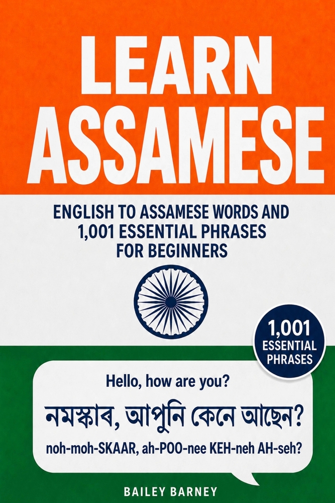 Learn Assamese: English to Assamese Words and 1,001 Essential Phrases for Beginners cover