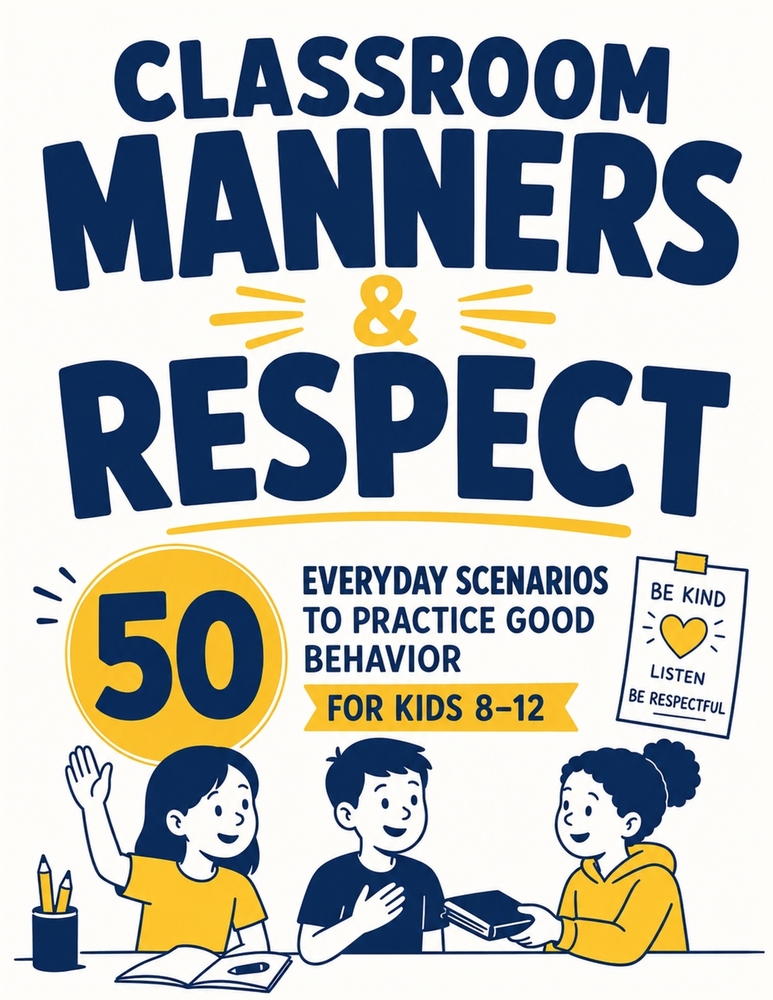 Classroom Manners & Respect: 50 Everyday Scenarios to Practice Good Behavior for Kids 8-12 cover