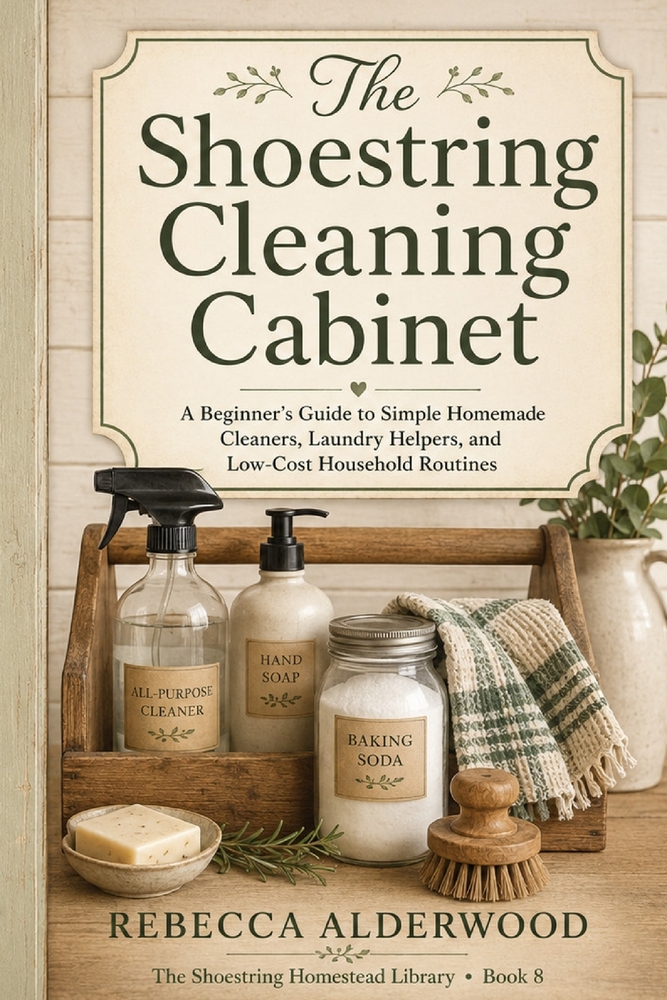 The Shoestring Homemade Cleaning Guide: A Beginner's Guide to Simple Homemade Cleaners, Laundry Helpers, and Low-Cost Household Routines cover