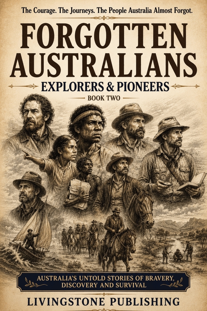 The Forgotten Australians Collection Book Two by Livingstone Publishing: True Stories of Explorers, Pioneers, and Overlooked People Who Helped Shape A cover