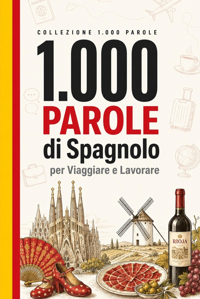1.000 Parole di Spagnolo per Viaggiare e Lavorare: Il vocabolario essenziale di spagnolo con pronuncia e frasi di esempio - per viaggiatori e professi cover
