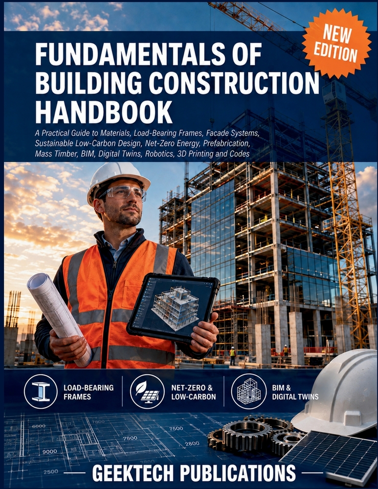 Fundamentals of Building Construction Handbook: A Practical Guide to Materials, Load-Bearing Frames, Facade Systems, Sustainable Low-Carbon Design, Ne cover