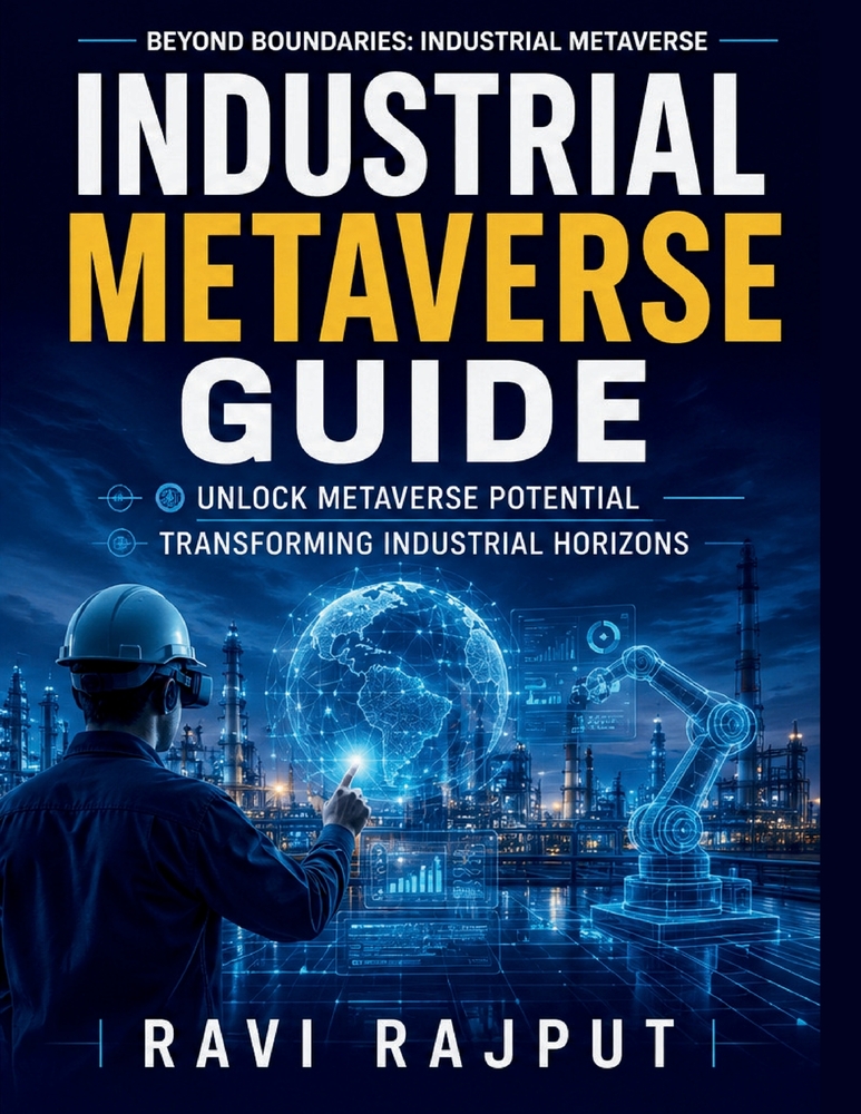 Industrial Metaverse Guide: Industrial IoT in Metaverse Metaverse Supply Chain AI in Virtual Environments Blockchain in Manufacturing Digital Twin App cover