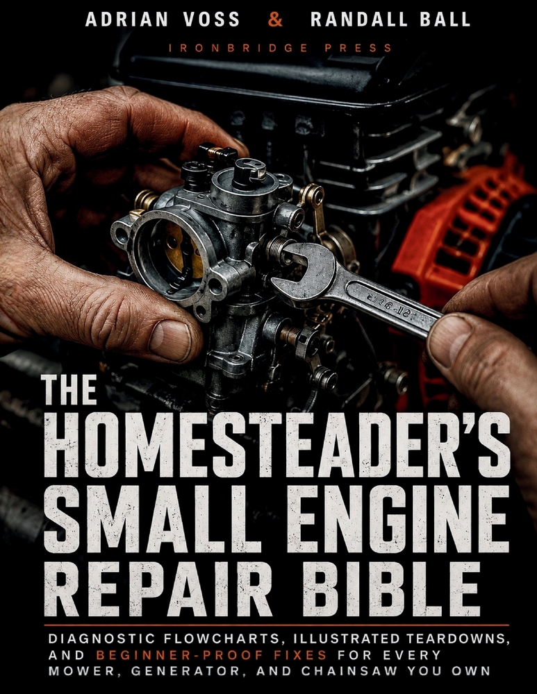 The Homesteader's Small Engine Repair Bible: Diagnostic Flowcharts, Illustrated Teardowns, and Beginner-Proof Fixes for Every Mower, Generator, and Ch cover