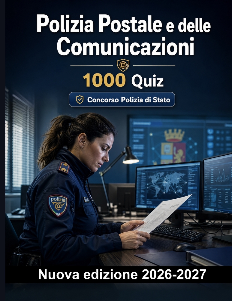 Polizia Postale e delle Comunicazioni: 1000 Quiz a risposta multipla: Preparazione mirata su reati telematici, indagini digitali, sicurezza delle reti cover