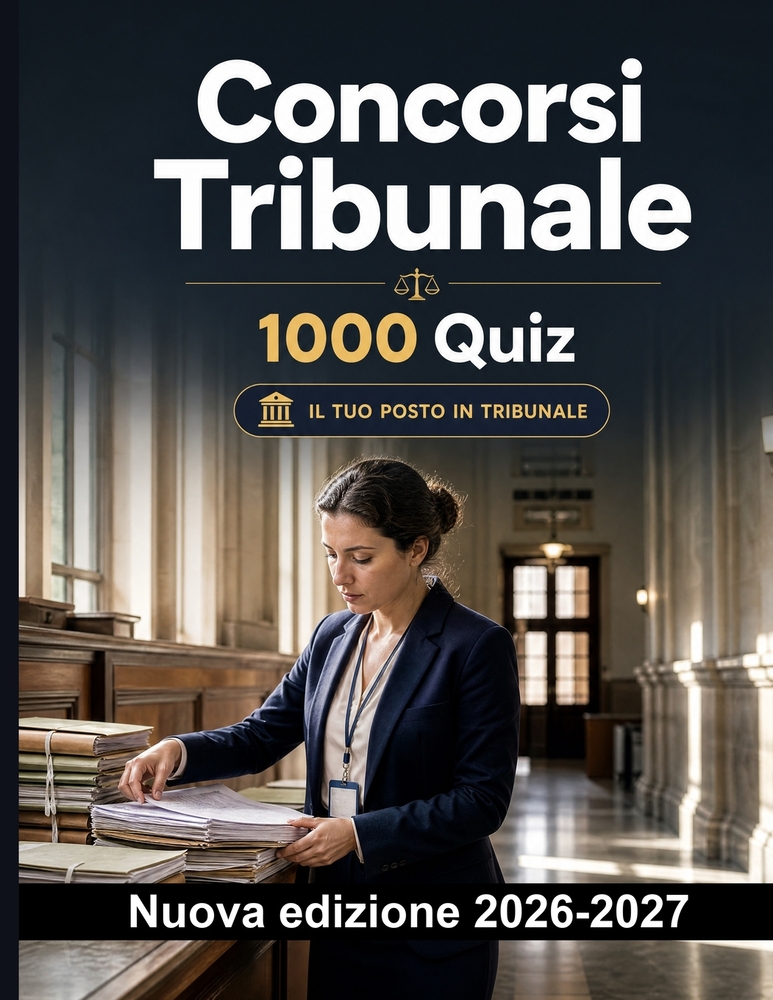 Concorsi Tribunale: 1000 Quiz a risposta multipla: Preparazione mirata su accessi, udienze, ispezioni, allarmi, evacuazione e primo soccorso nelle sed cover