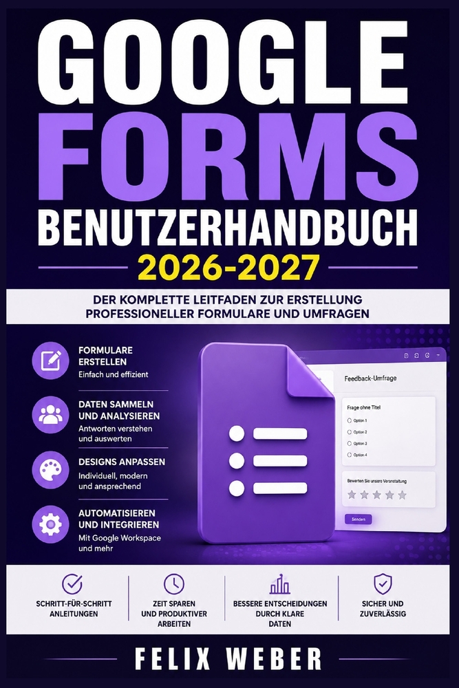 Google Forms Benutzerhandbuch 2026-2027: Der einfache Weg zu professionellen Umfragen, Formularen und Auswertungen cover