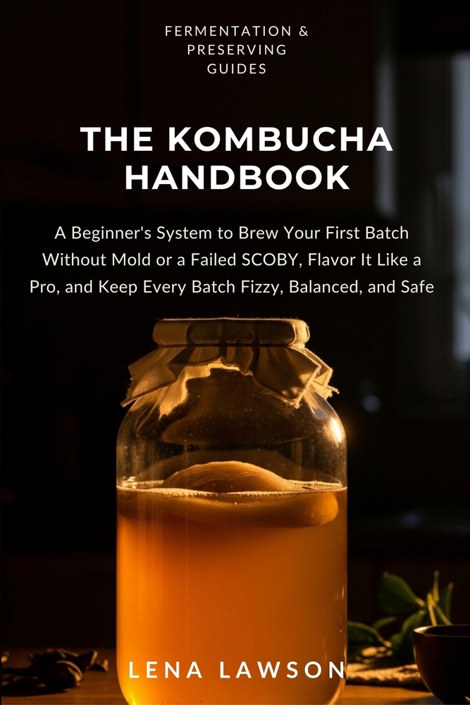 The Kombucha Handbook: A Beginner's System to Brew Your First Batch Without Mold or a Failed SCOBY, Flavor It Like a Pro, and Keep Every Batch Fizzy, cover