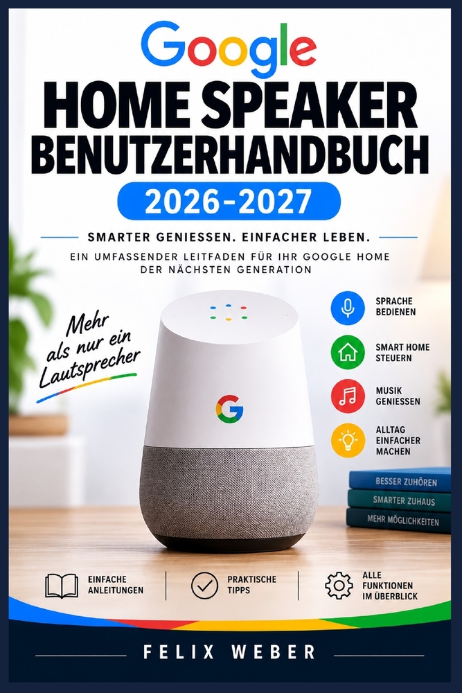 Google Home Speaker Benutzerhandbuch 2026 2027: Einrichtung, Funktionen und Alltagstipps für Einsteiger und Fortgeschrittene cover