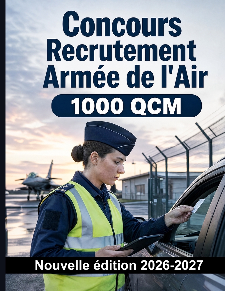 Concours Recrutement Armée de l'Air: 1000 QCM Corrigés: Révision ciblée: missions, grades, discipline, secret de la défense, sûreté des bases et condu cover