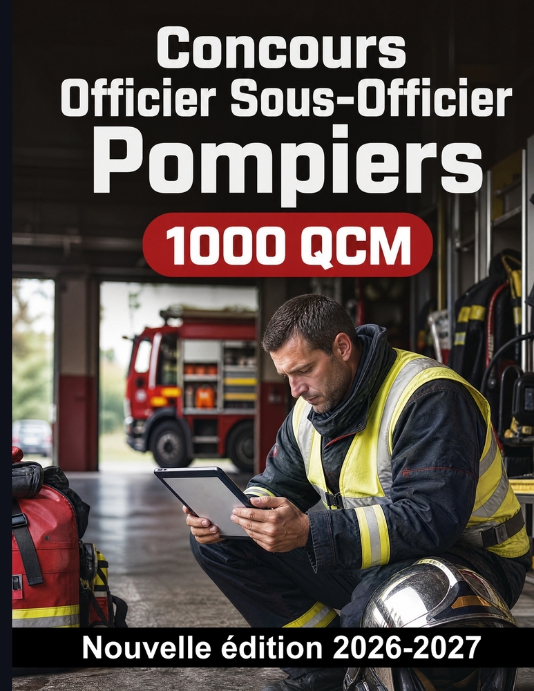 Concours Officier Sous-Officier Pompiers: 1000 QCM Corrigés: Prévention incendie, lecture des plans, commandement des secours et choix des agents exti cover