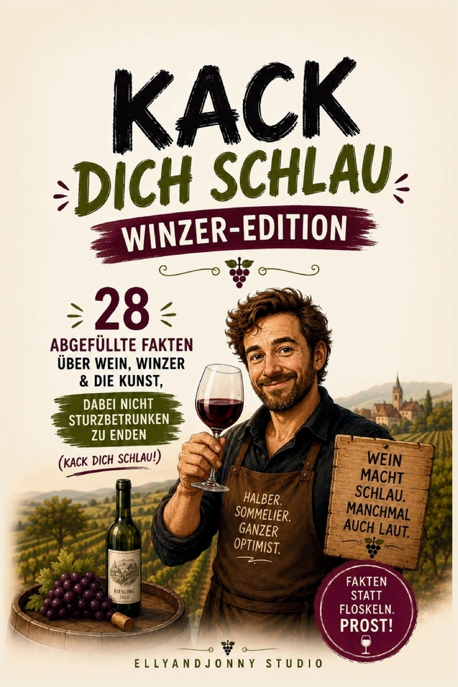 Kack dich schlau - Winzer-Edition: 28 unterhaltsame Fakten über Wein - Weinwissen für Anfänger, Weinliebhaber und alle, die lieber trinken als Fachchi cover
