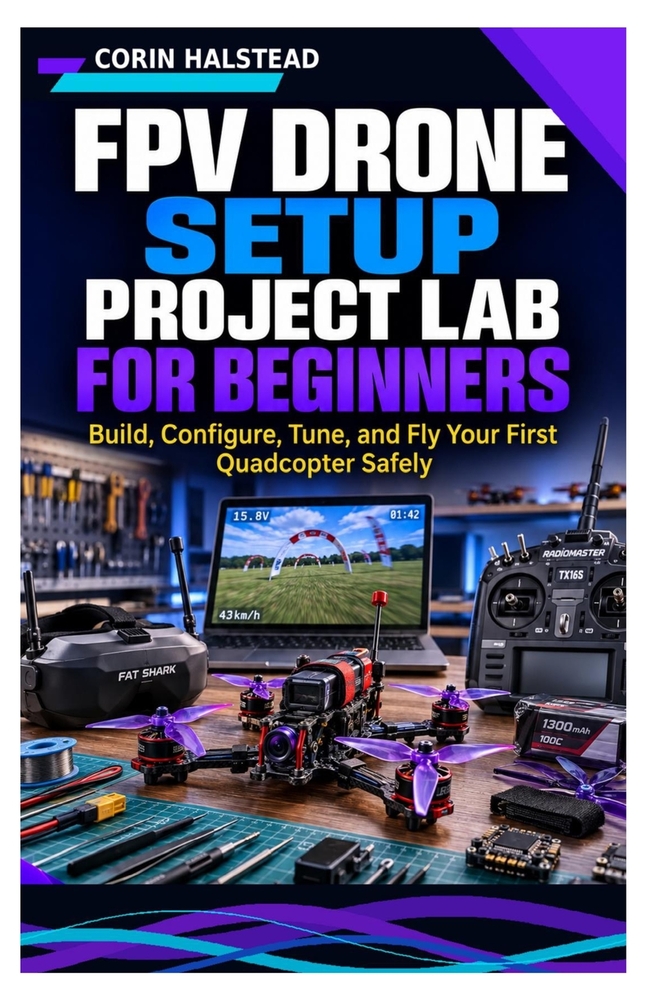 FPV Drone Setup Project Lab for Beginners: Build, Configure, Tune, and Fly Your First Quadcopter Safely cover