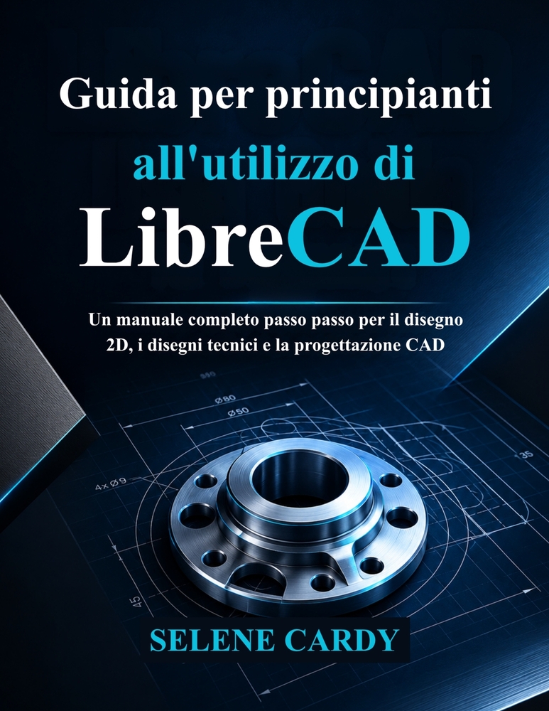 Guida per principianti all'utilizzo di LibreCAD: Un manuale completo passo passo per il disegno 2D, i disegni tecnici e la progettazione CAD cover