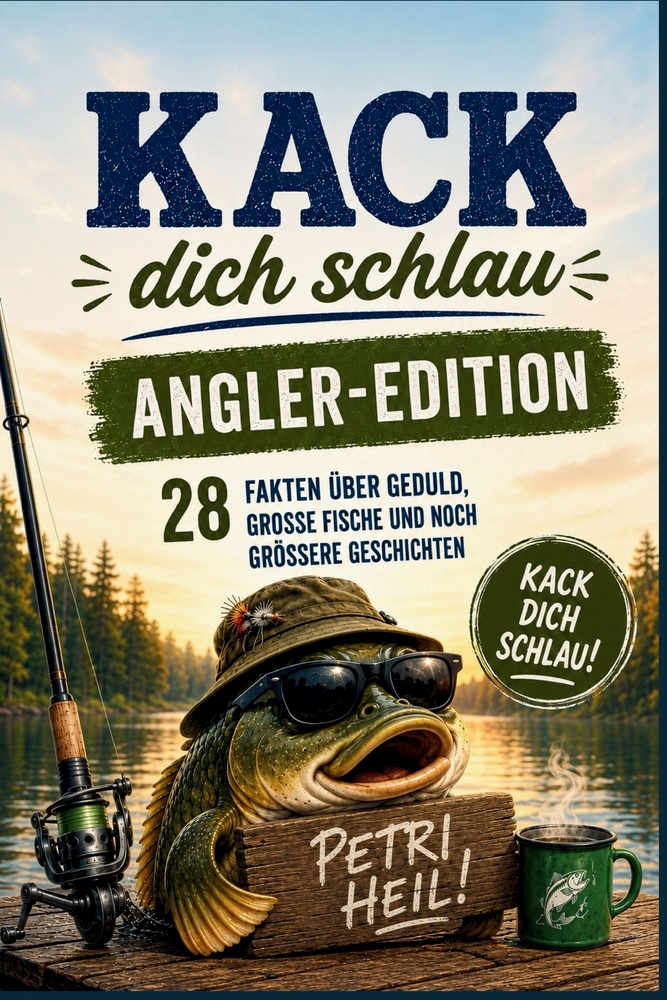 Kack dich schlau - Angler-Edition: Das lustige Geschenkbuch für Angler - 28 überraschende Fakten über Angeln, Fische und Angelwissen cover
