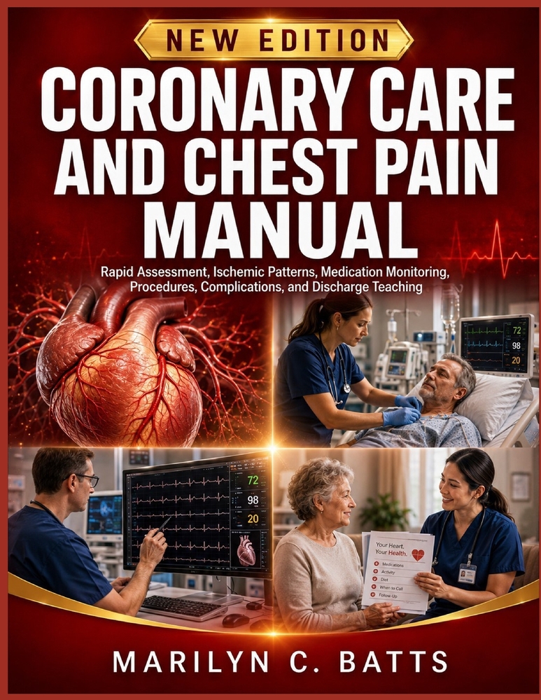 Coronary Care and Chest Pain Manual: Rapid Assessment, Ischemic Patterns, Medication Monitoring, Procedures, Complications, and Discharge Teaching cover
