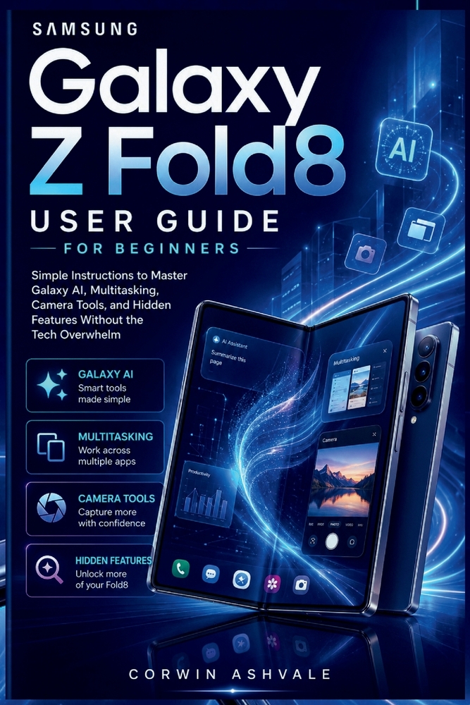 Samsung Galaxy Z Fold8 User Guide for Beginners: Simple Instructions to Master Galaxy AI, Multitasking, Camera Tools, and Hidden Features Without the cover