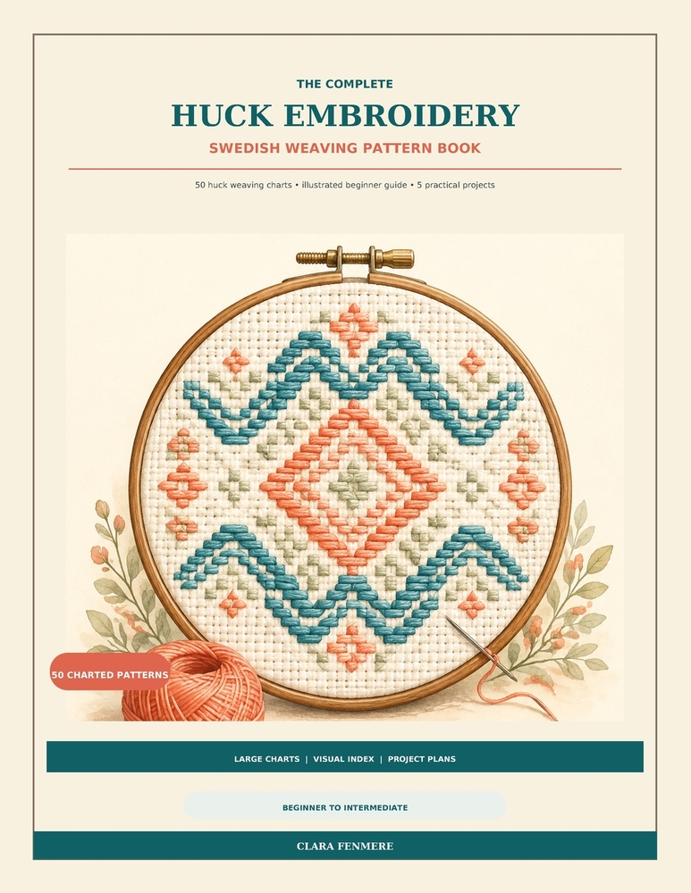 The Complete Huck Embroidery: Swedish Weaving Pattern Book: 50 Charted Designs with Beginner Guidance and 5 Illustrated Projects cover
