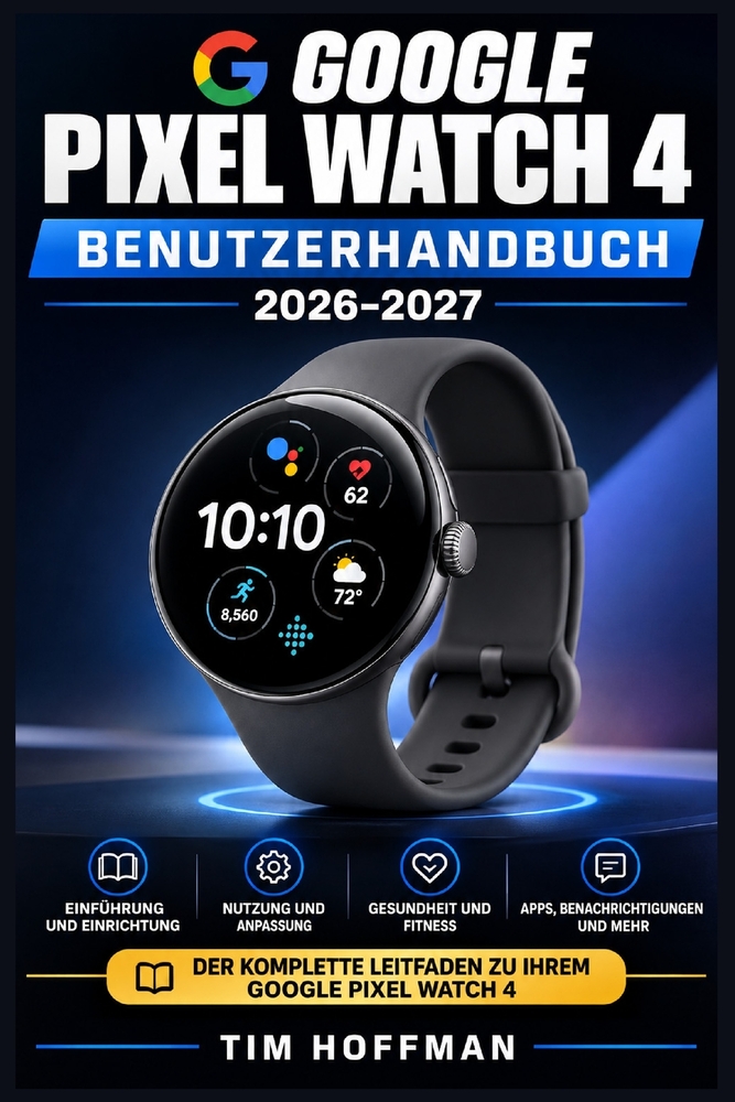 Google Pixel Watch 4 Benutzerhandbuch 2026-2027: Tipps und Tricks zur Akku-Optimierung, Gesundheitsdaten und täglichen Verwendung mit WearOS cover