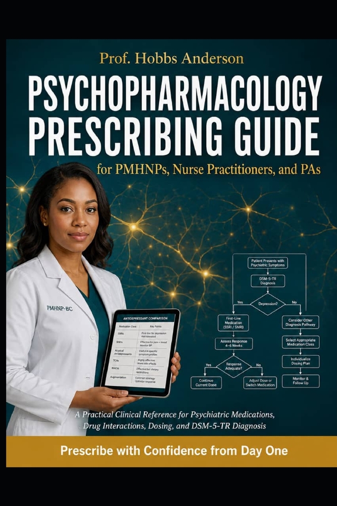 Psychopharmacology Prescribing Guide for PMHNPs, Nurse Practitioners, and PAs: A Practical Clinical Reference for Psychiatric Medications, Drug Intera cover