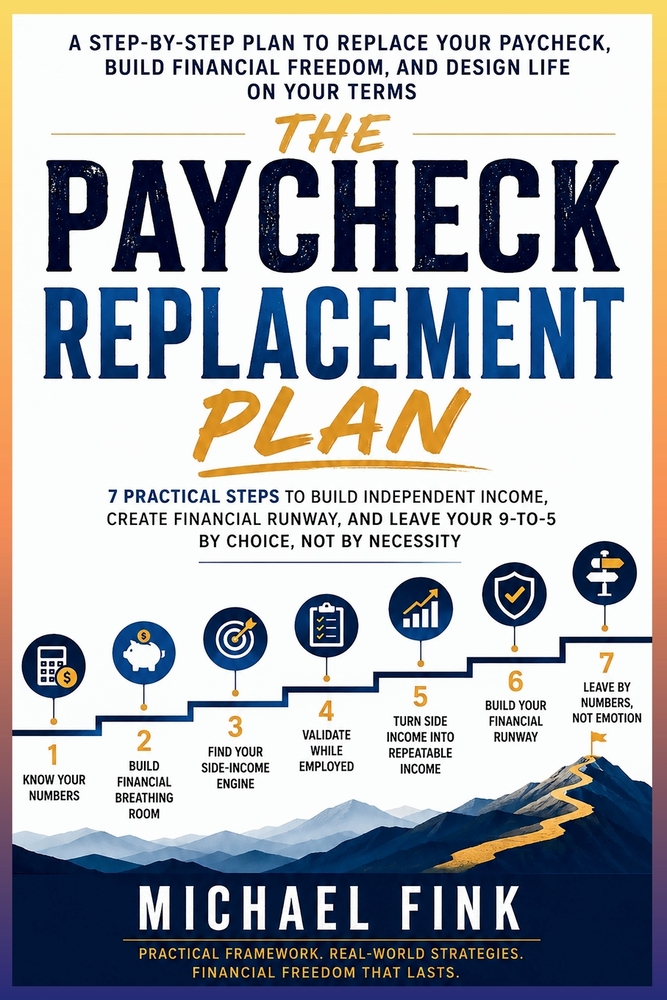 The Paycheck Replacement Plan: 7 Practical Steps to Build Side Income, Create a Financial Runway, and Leave Your 9-to-5 Without Betting Everything cover