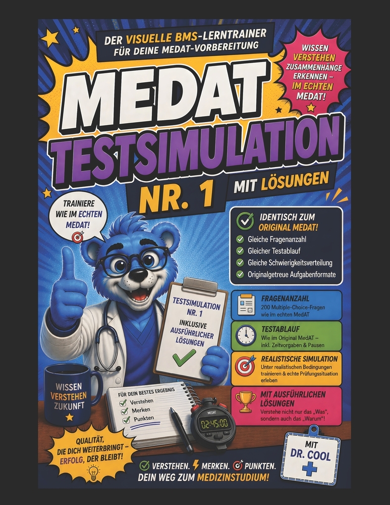 Medat Testsimulation Nr. 1 Trainieren Wie Am Testtag: Die komplette Prüfungssimulation mit ausführlichen Lösungen von Dr. Cool cover