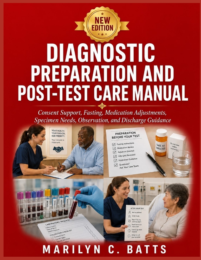 Diagnostic Preparation and Post-Test Care Manual: Consent Support, Fasting, Medication Adjustments, Specimen Needs, Observation, and Discharge Guidanc cover
