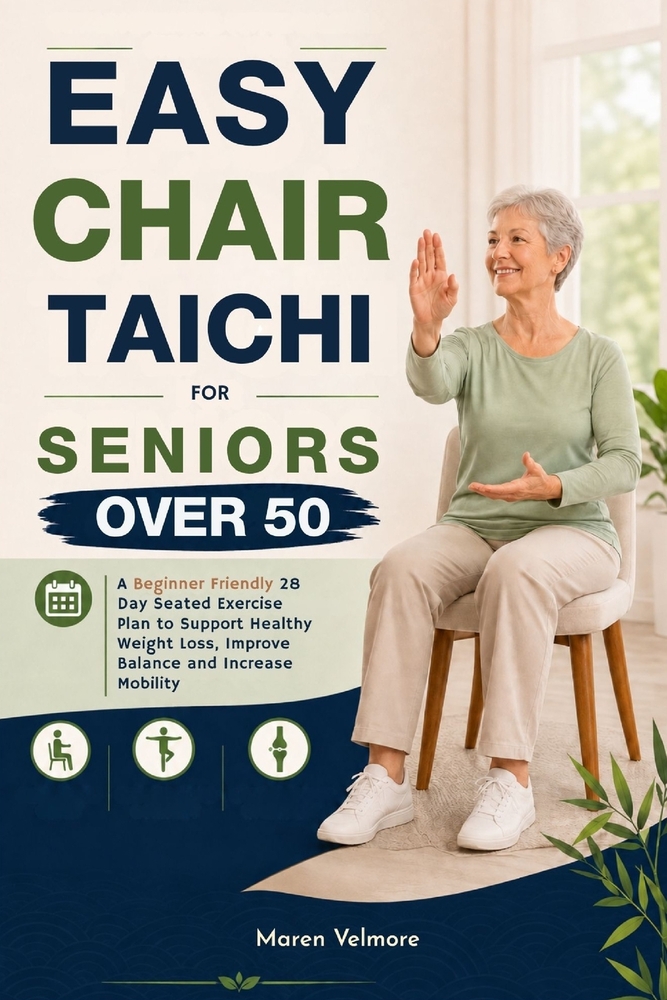 Easy Chair Tai CHI for Seniors Over 50: A Beginner Friendly 28 Day Seated Exercise Plan to Support Healthy Weight Loss, Improve Balance and Increase M cover
