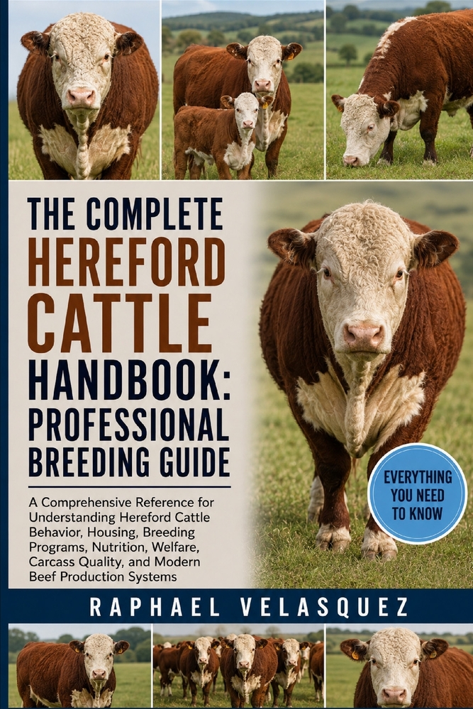 The Complete Hereford Cattle Handbook: PROFESSIONAL BREEDING GUIDE: A Comprehensive Reference for Understanding Hereford Cattle Behavior, Housing, Bre cover